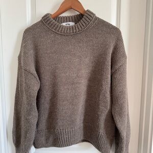 Mango Wool Blend Knit Brown Sweater - Medium